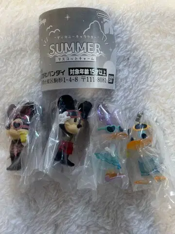 디즈니 캐릭터 SUMMER 마스코트 참 4종 컴플리트