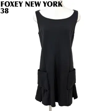 새상품급 ] FOXEY NEW YORK 블랙 슬리브리스 원피스 밑단 플리츠 38