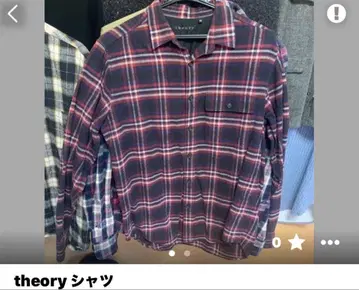Theory 긴팔 체크 셔츠 남성용 M 사이즈