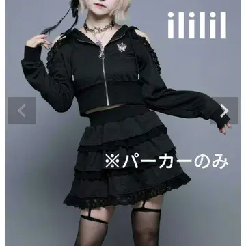 ililil [ 일일일 ] 삐엔 졸업 후드 맨투맨 블랙