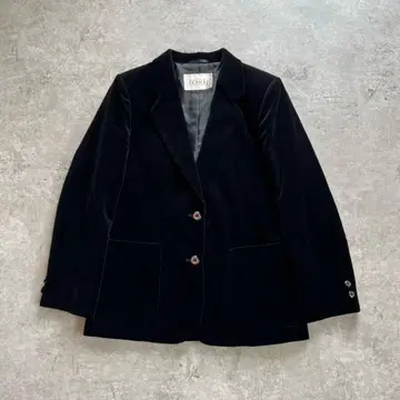 TSUBAME COAT 테일러드 자켓 블랙 벨로아 포멀 광택감