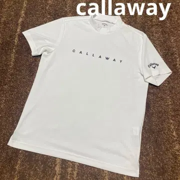 컨디션 최상 callaway 남성용 골프 모크넥 셔츠 화이트 L