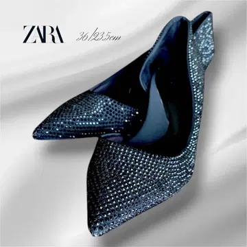 [ 새상품급 ] ZARA 자라 비쥬 펌프스 블랙 36 ( 23.5cm )