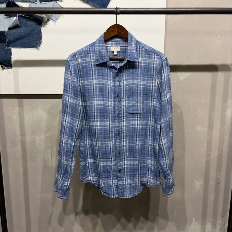 (95) 클럽모나코 슬림핏 린넨 체크셔츠 남방