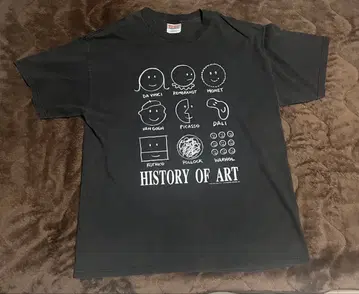 90s HISTORY OF ART 티셔츠 L 블랙 USA