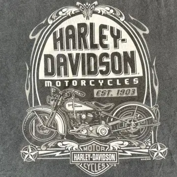 Harley-Davidson 티셔츠 양면 프린트 빅 프린트