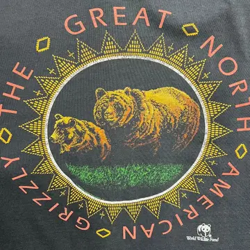 90s Great North American 그리즐리 베어 T셔츠 곰