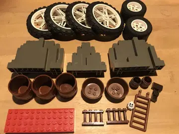 LEGO 올드 레고 부품 세트 바퀴 바위 통 울타리 해골