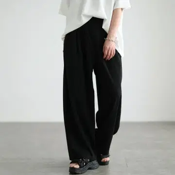 빅 사이즈 테이퍼드 팬츠 블랙