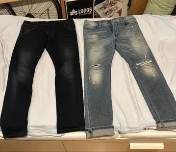 남성용 데님 팬츠 2개 세트