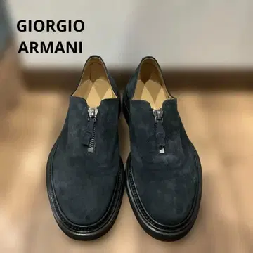 GIORGIO ARMANI 스웨이드 프론트 지퍼 슈즈