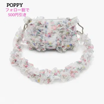 [ 즉시 완판 아이템 ] POPPY 튤 프릴 백 아사기니뇨 꽃무늬 포피