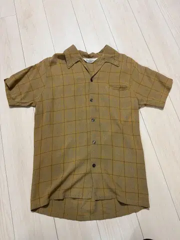 60s SPORTSMAN 레이온 오픈 카라 반팔 셔츠 XL 체크