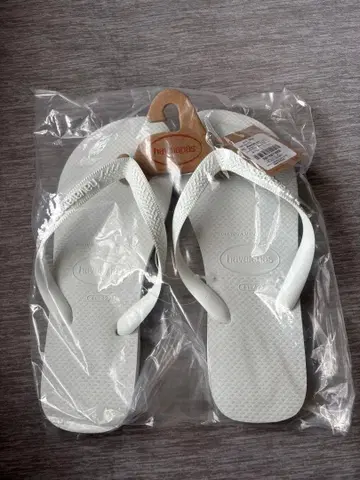 [ 미사용 새상품 ] Havaianas TOP WHITE 비치 샌들 27cm