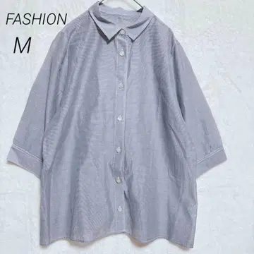 [ FASHION ] 스트라이프 버튼 긴팔 셔츠 캐주얼 얇은 소재 M [ 새상품급 ]