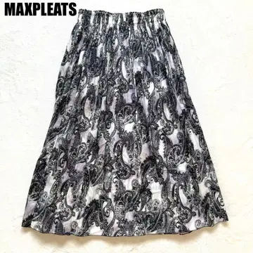 MAX PLEATS 오자키 플리츠 플레어 스커트 페이즐리 일본제