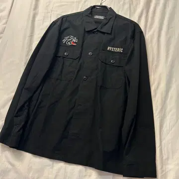 HYSTERIC GLAMOUR 자수 긴팔 셔츠 블랙 XL