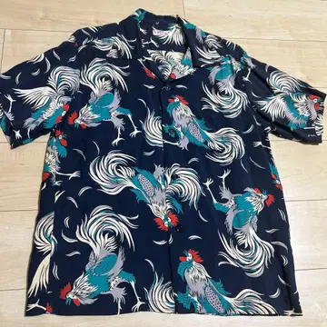 SUN SURF 알로하 셔츠 닭 패턴