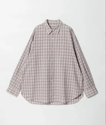 Steven Alan 옴브레 체크 레귤러 카라 셔츠 LOOSE