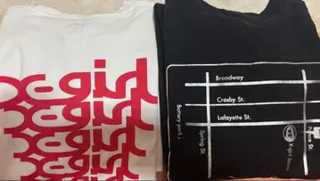 X-girl T셔츠 2개 세트 NYC