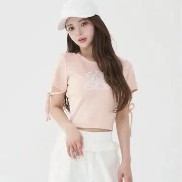 darich 시그니처 dr 레이스 로고 컷 상의 PNK