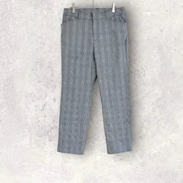 캐주얼 팬츠 슬랙스 체크 무늬 그레이 L 상당 올 패턴