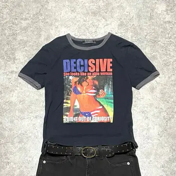 00s [ archive ] Ringer tee/y2k/치비T/swag/피치T