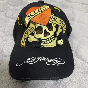 Ed Hardy 스컬 자수 메쉬 캡
