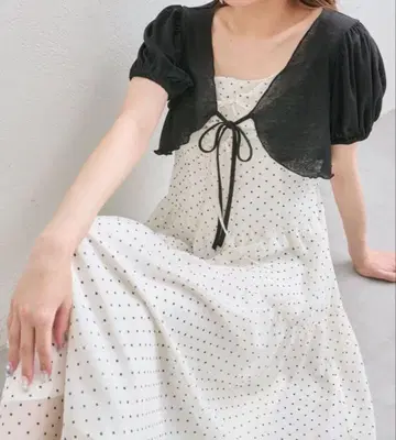 OLIVE des OLIVE 볼레로 세트 리본 롱 원피스 가디건 포함