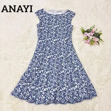 ANAYI 아나이 투톤 플라워 레이스 원피스 블루 36