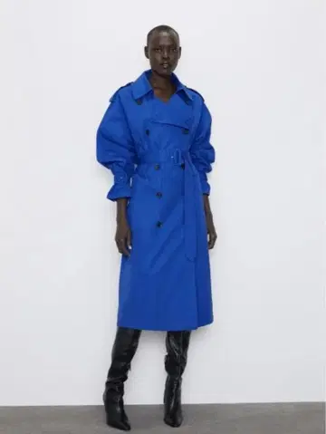 ZARA 트렌치코트 블루 파랑 코트 자라