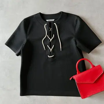 새상품급 AURALEE WETSUIT JERSEY LACE UP TEE
