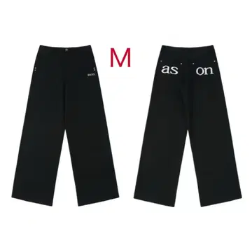 as'on 아즈온 SMOG WIDE PANTS 블랙 한국 데님