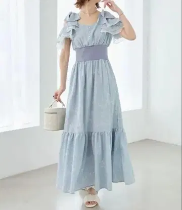 [새상품급] 프릴 리본 코르셋 원피스