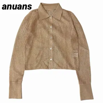 anuans 라메 메쉬 니트 피케 셔츠