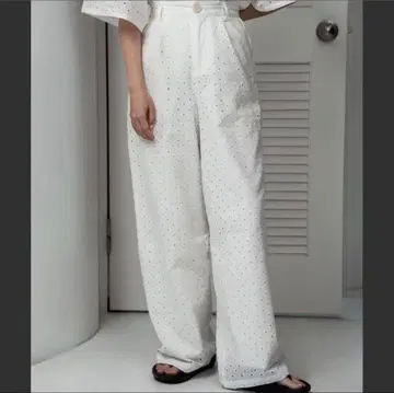 lawgy embroidery button point pants