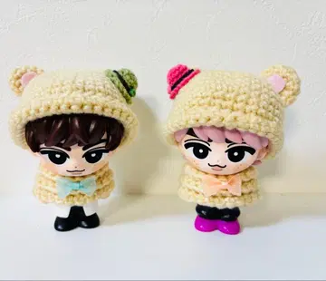 스노우 칠 소프트 비닐 미니 모자 쓴 곰돌이 아베사쿠 세트