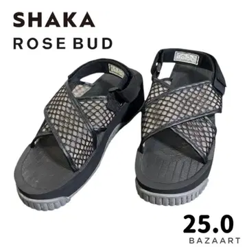 [별주] SHAKA x ROSE BUD 통굽 메쉬 스포츠 샌들 블랙 25