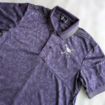 OAKLEY 골프 피케 셔츠 스컬 반팔 패턴 퍼플 남성용 LL