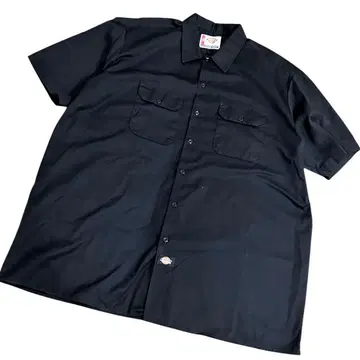 새상품급 미국 빈티지 의류 Dickies [ 5XL 상당 ] 반팔 워크 셔츠 블랙