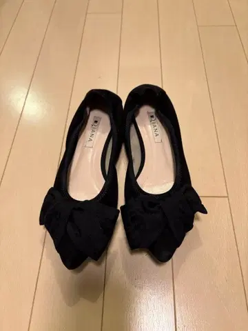 DIANA 리본 플랫슈즈 블랙 23.5cm
