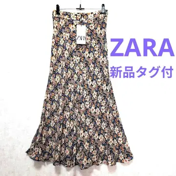 [택 포함 새상품] ZARA 자라 플라워 프린트 롱 스커트 큐프라 100