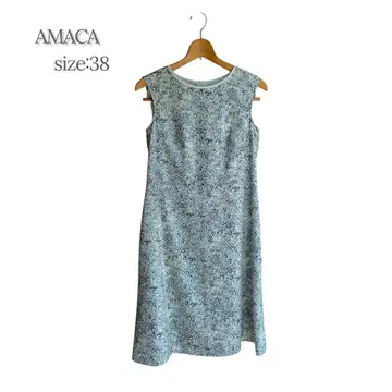 [새상품급] AMACA 페이즐리 무늬 슬리브리스 원피스 고급 엘레강트