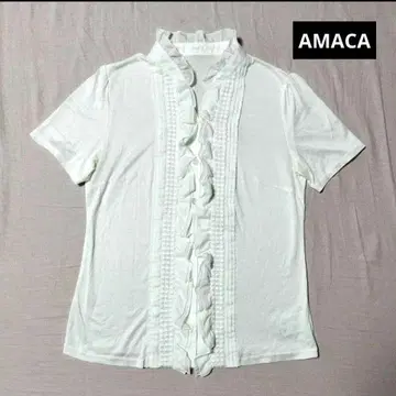 [ 새상품급 ] AMACA 프릴 블라우스 화이트 셔츠
