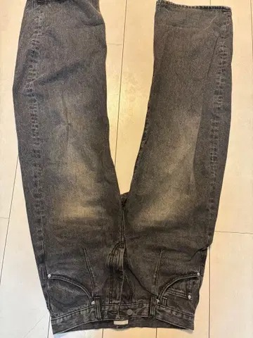 WYM 빈티지 데님 팬츠 와이드 블랙