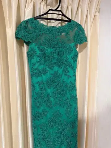 TADASHI SHOJI 꽃무늬 자수 드레스 그린 사이즈 0
