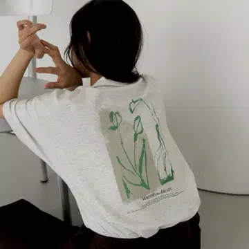 hellam x pinmyself 플라워 아트T셔츠 (미사용 새상품)