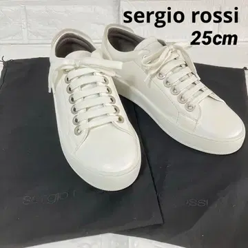[새상품급] sergio rossi 세르지오로시 가죽 스니커즈 남성용 화이트