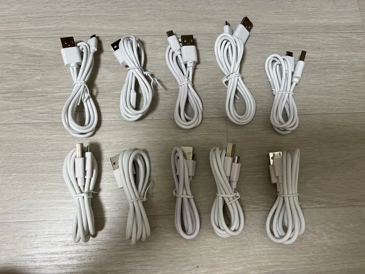 USB 충전 케이블 화이트 10개 일괄