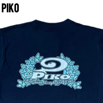PIKO 백 프린트 반팔 T셔츠 L 사이즈 y2k 싱글 스티치